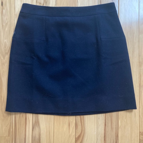 J. Crew NWOT Navy Wool Blend Mini Skirt 4 - Picture 5 of 11